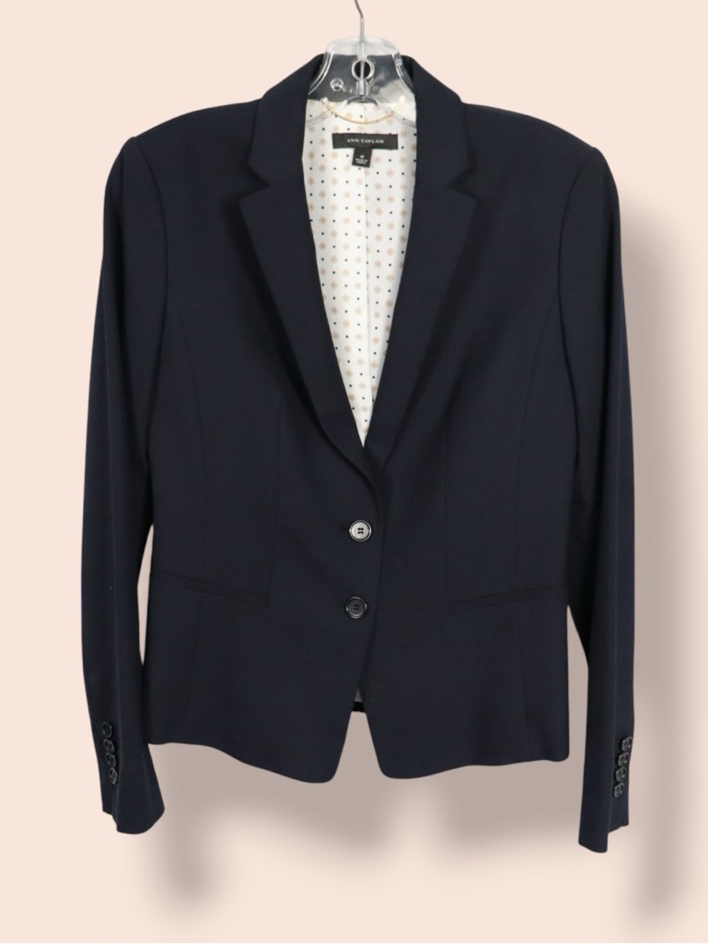 Ann Taylor Navy Blazer Women’s Size 0 Tailored Career Jacket